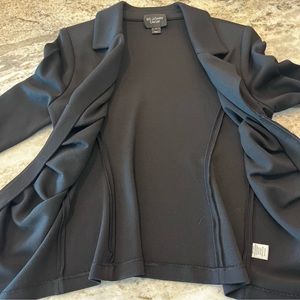 St. John Caviar Black Ruched Zip Up Sweater Jacket Women’s SZ 10